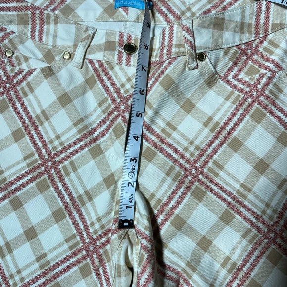 J. McLaughlin Lexi Midrise Pink‎ Plaid Pants- 4 - Picture 3 of 9